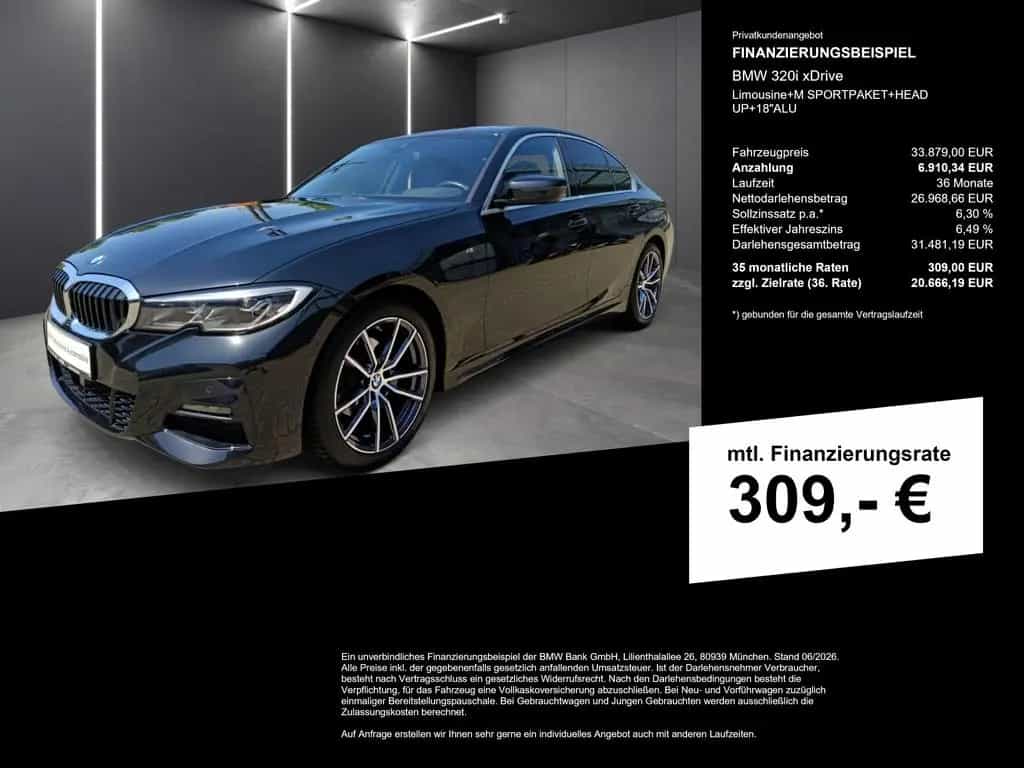BMW 320 i xDrive Limousine+M SPORTPAKET+HEAD UP+18"AL 12/2021-photo-1