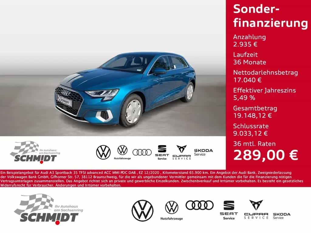 Audi A3 Sportback 35 TFSI advanced ACC MMI PDC DAB 12/2020-photo-0