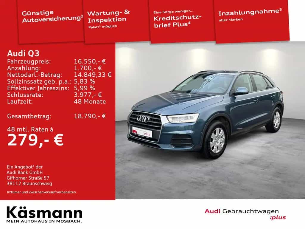 Audi Q3 1.4TFSI COD LED AHK KAM SHZ GRA PDC 08/2015-photo-1
