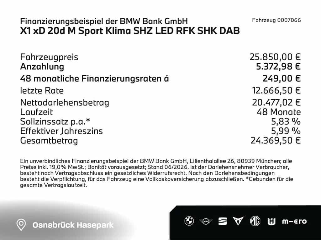 BMW X1 xD 20d M Sport Klima SHZ LED RFK SHK DAB Navi 06/2020-photo-1