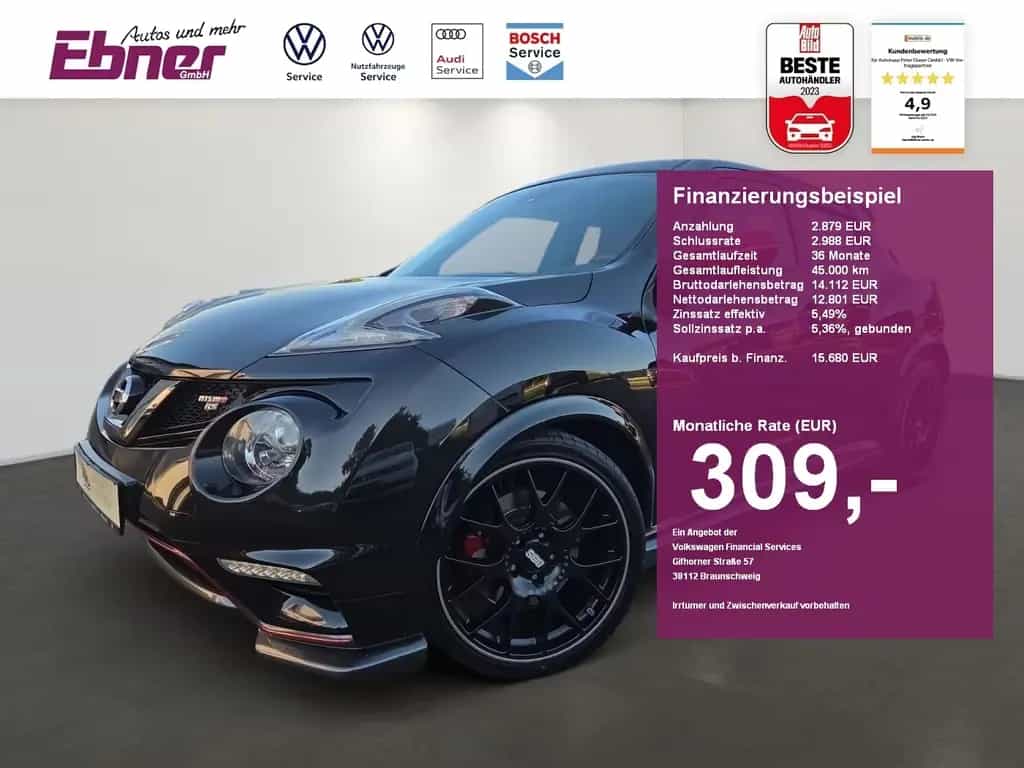 Nissan Juke NISMO RS 4x4 214PS 1.HAND RECARO+360GRAD+XE 02/2017-photo-0