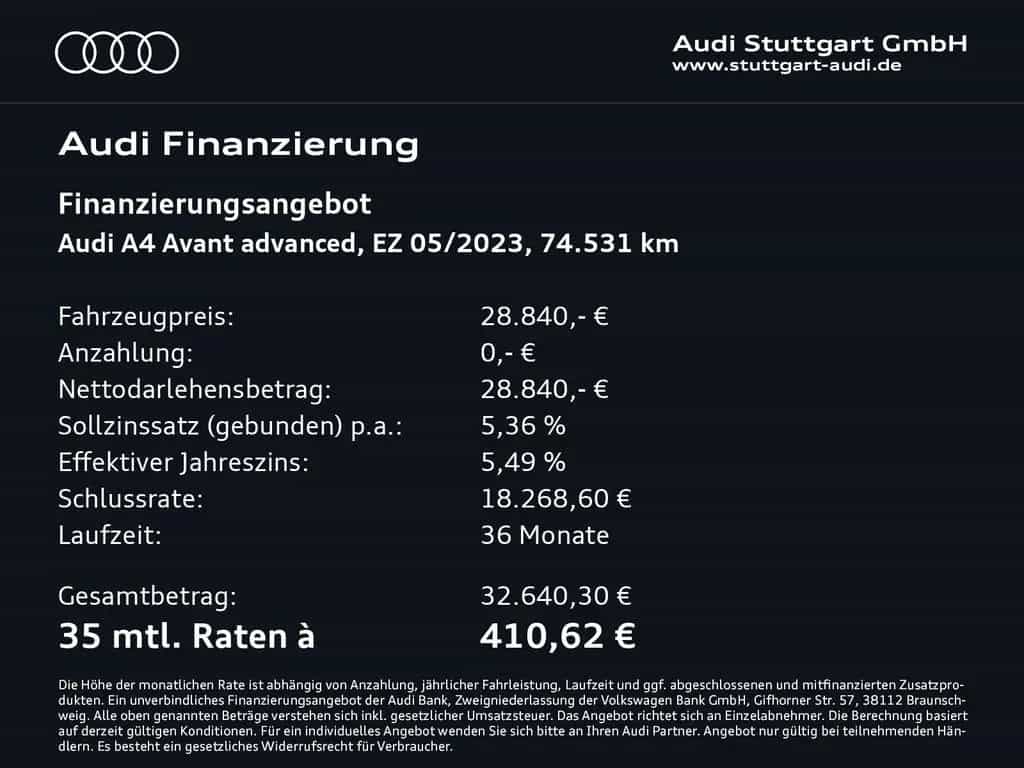 Audi A4 Avant 40 TFSI advanced LED SHZ PDC+Kamera 05/2023-photo-1