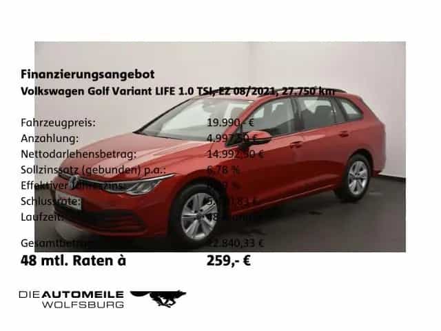Volkswagen Golf VIII Variant 1,0 TSI BMT Life 08/2021-photo-1