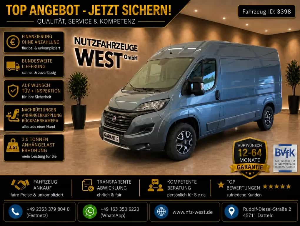 Fiat Ducato 2,3HDI*L2-H2*Hoch+Lang*AutomatiK*Garantie 06/2015-photo-0