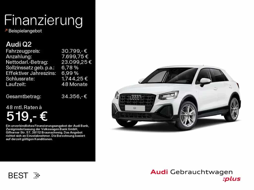 Audi Q2 35 TFSI S-LINE*LED*KAMERA*AHK*OPTIK-PAKET*SHZ 09/2025-photo-0