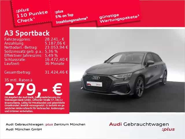 Audi A3 Sportback 35 TFSI S tronic 2x S line Navi+ 03/2023-photo-0