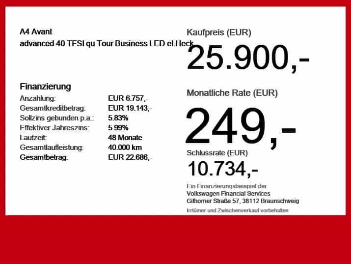 Audi A4 Avant advanced 40 TFSI qu Tour Business LED e 08/2021-photo-5
