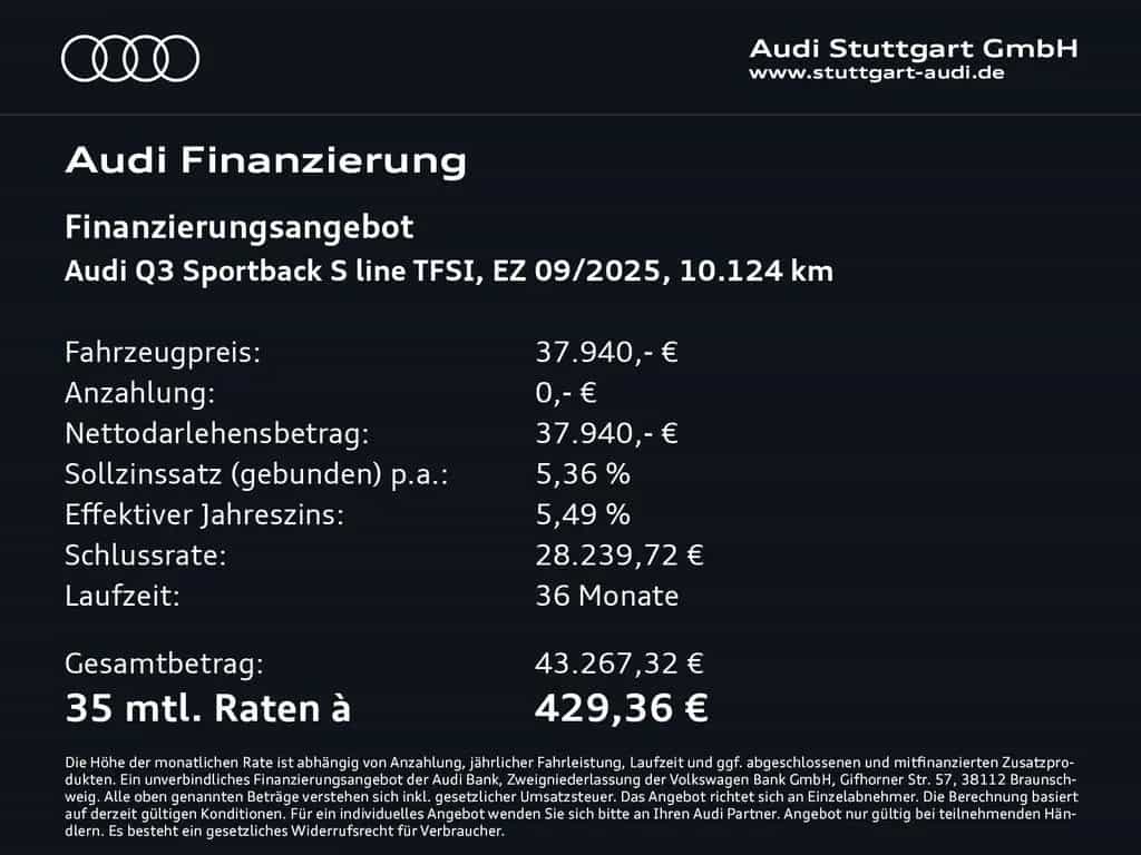 Audi Q3 Sportback S line 35 TFSI S tronic 09/2025-photo-1