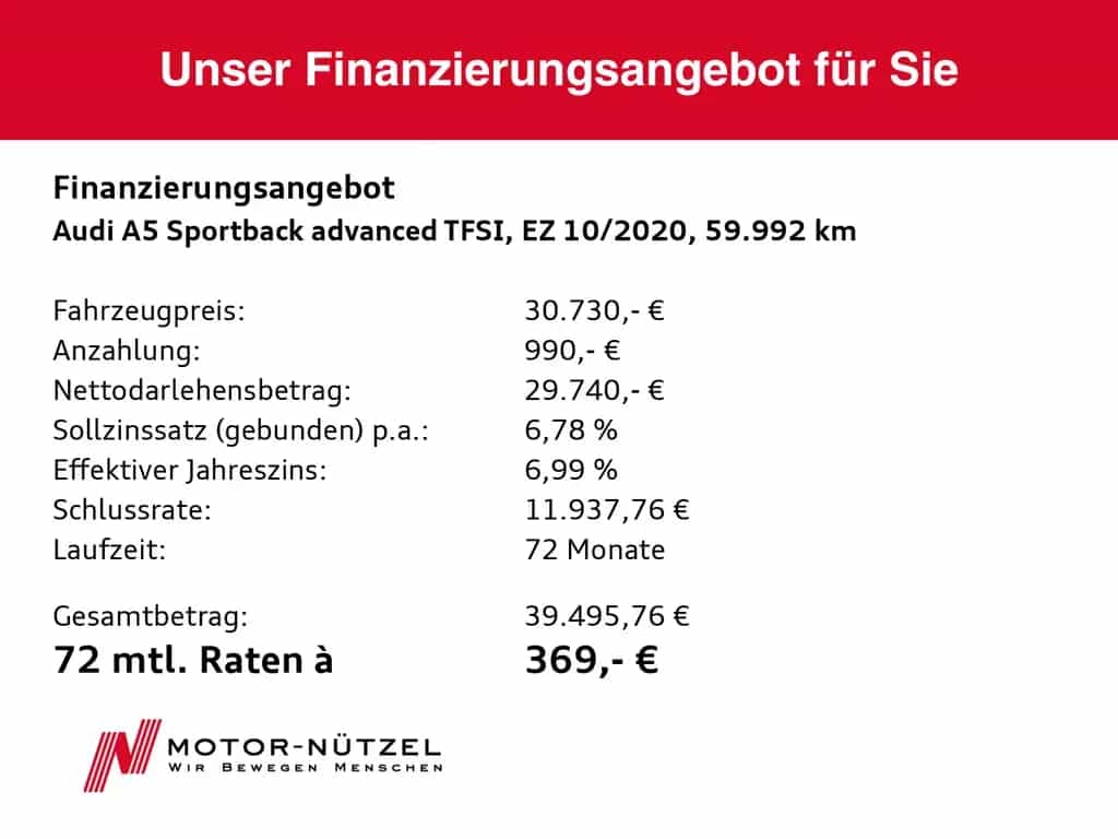 Audi A5 Sportback 45 TFSI QU S-TR ADVANCED MATRIX+RFK 10/2020-photo-17