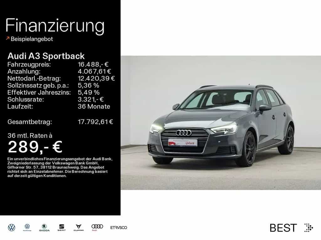 Audi A3 Sportback 30 TDI Navi, Stndhzg, PDC, SHZ 06/2019-photo-0