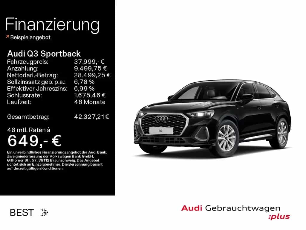 Audi Q3 Sportback 35 TFSI S-LINE*NAVI-PLUS*AHK*SHZ*PD 10/2025-photo-0