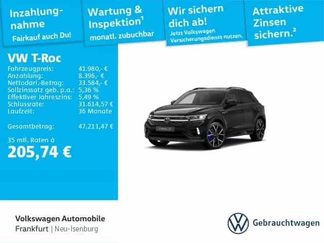 Volkswagen T-Roc R 4Motion 2.0 TSI AKRA AHK PANO DCC APP 04/2025-photo-0