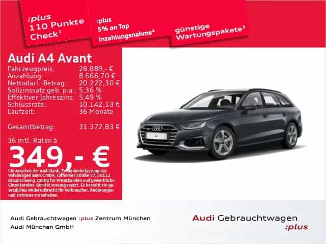 Audi A4 Avant 40 TFSI qu. S tronic advanced Navi+/Vir 07/2022-photo-0