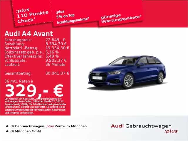 Audi A4 Avant 40 TFSI qu. S tronic advanced Navi+/ACC 07/2022-photo-0