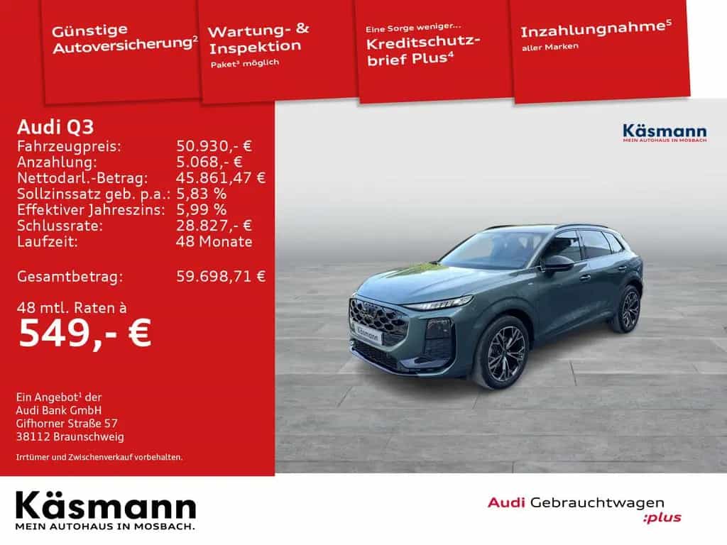 Audi Q3 TFSI 2x S line AHK KAM NAV ACC SHZ 06/2026-photo-1