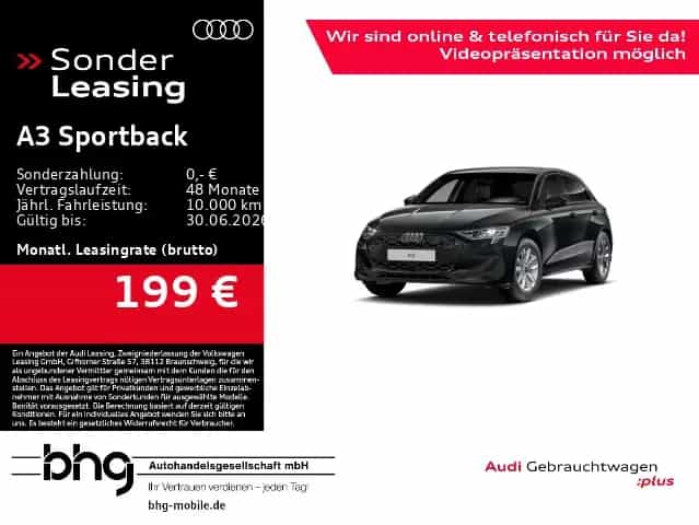 Audi A3 Sportback 30 TFSI S-tronic Kamera ACC Virtual 05/2025-photo-0