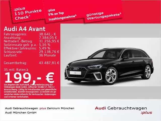 Audi A4 Avant 40 TFSI qu. S tronic 2x S line Navi+/Ma 09/2024-photo-0