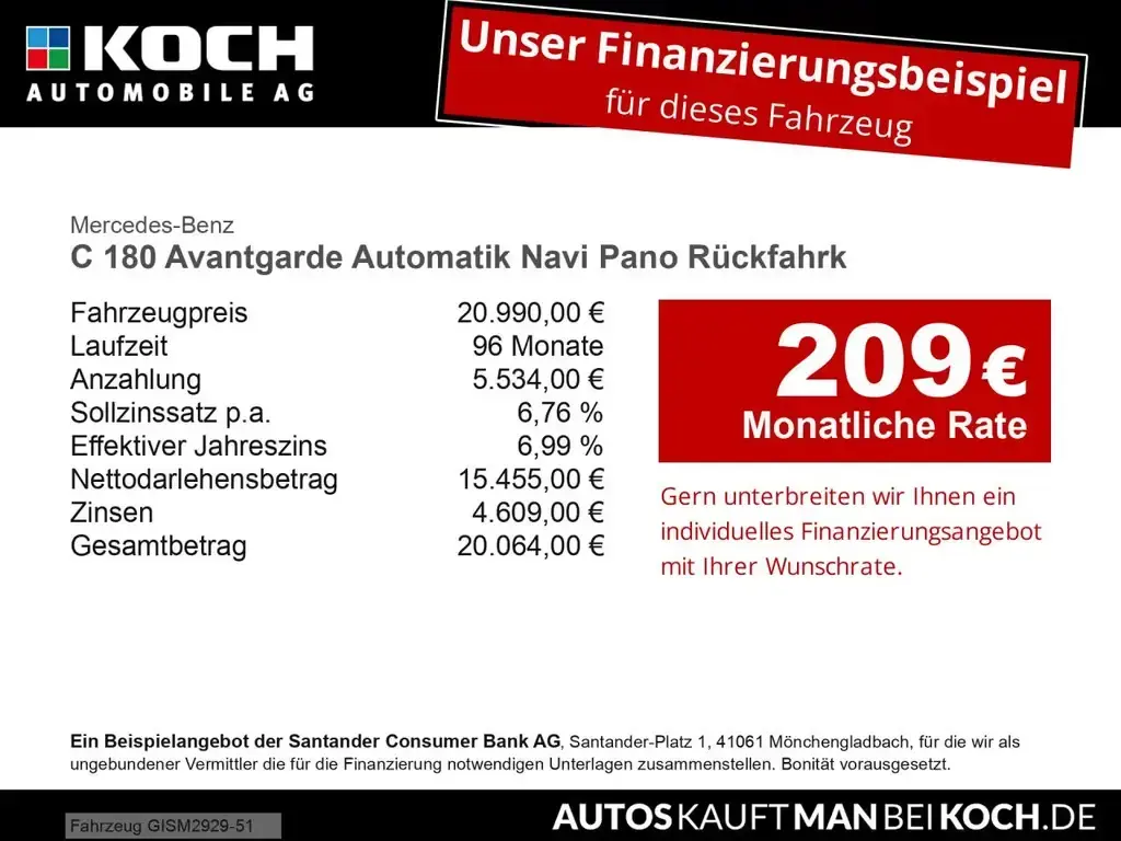 Main__Slider__Photo:Mercedes-Benz C 180 Avantgarde Automatik Navi Pano Rückfahrk 06/2018-1
