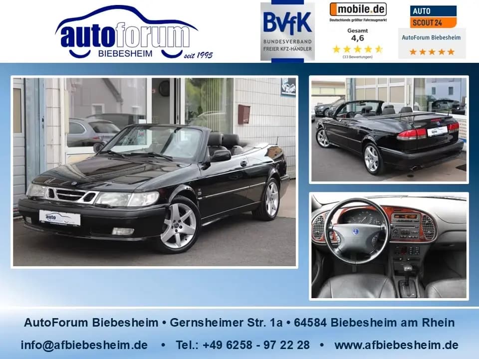 Main__Slider__Photo:Saab 9-3 2.0t Ecopower Cabriolet Automatik Leder 07/2002-0
