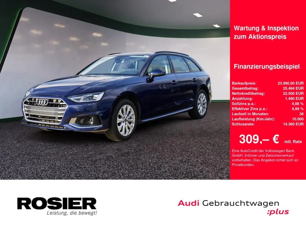 Main__Slider__Photo:Audi A4 Avant advanced 40 TFSI S tronic PANO LED NAVI 11/2021-0