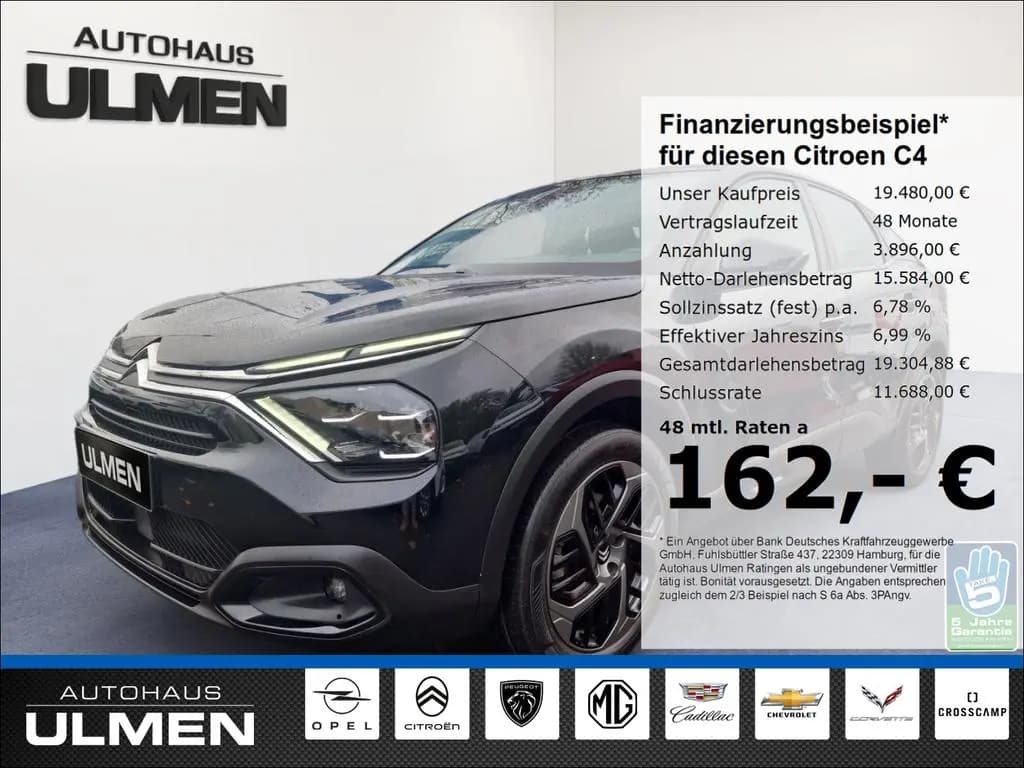 Main__Slider__Photo:Citroën C4 Feel Pack PT130 EAT8-Automatik Mehrzonenklima 10/2023-0