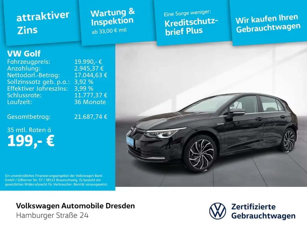 Main__Slider__Photo:Volkswagen Golf VIII Style 1.5 eTSI DSG LED PDC MASSAGE TRA 02/2021-0