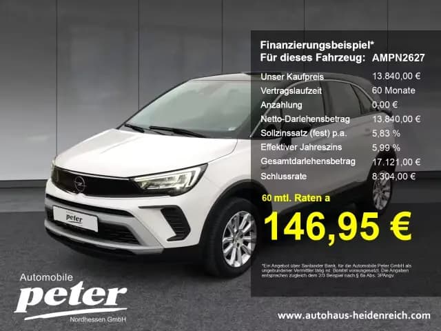Main__Slider__Photo:Opel Crossland (X) Crossland 1.2 Turbo Elegance Klimaautomatik 01/2022-0