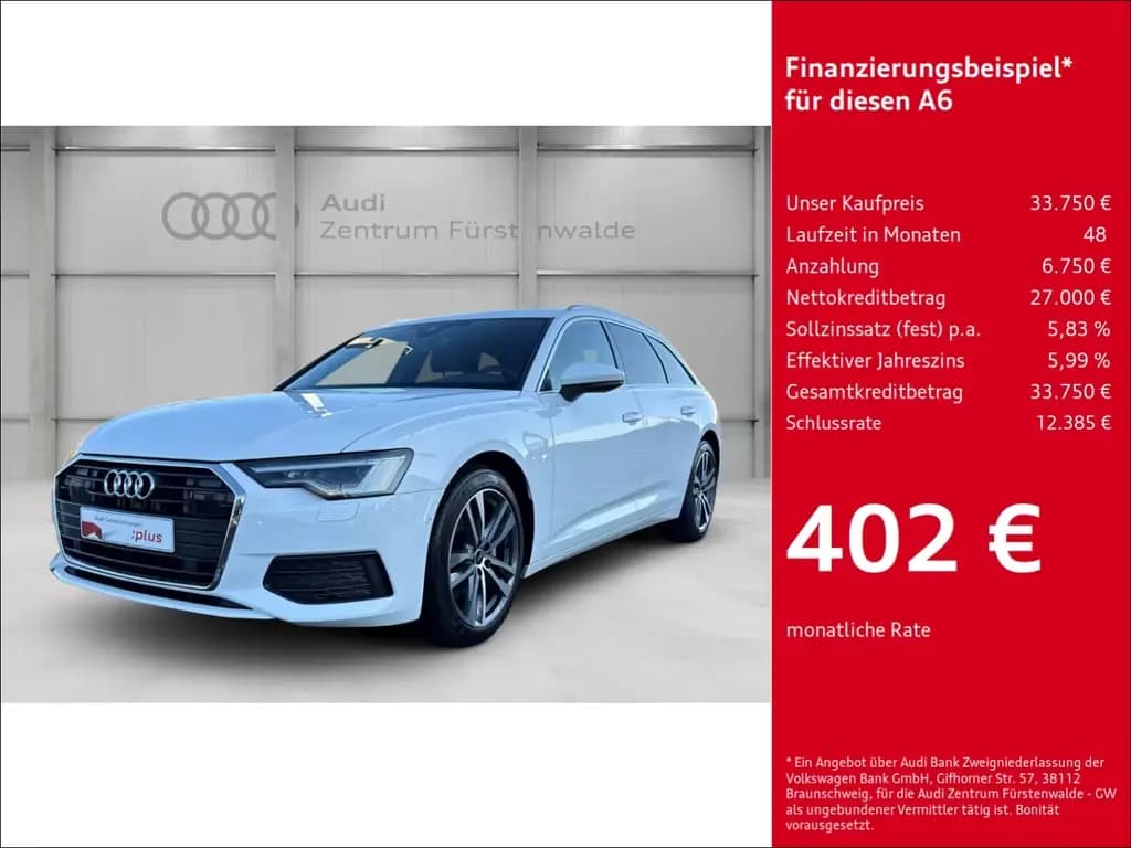 Main__Slider__Photo:Audi A6 basis Avant 40 TDI S tronic AHK-klappbar Navi 11/2022-0