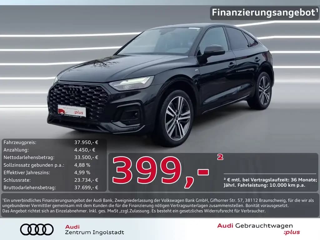 Main__Slider__Photo:Audi Q5 Sportback 40 TDI qu S line NAVI AHK 20" Kam. 06/2022-0