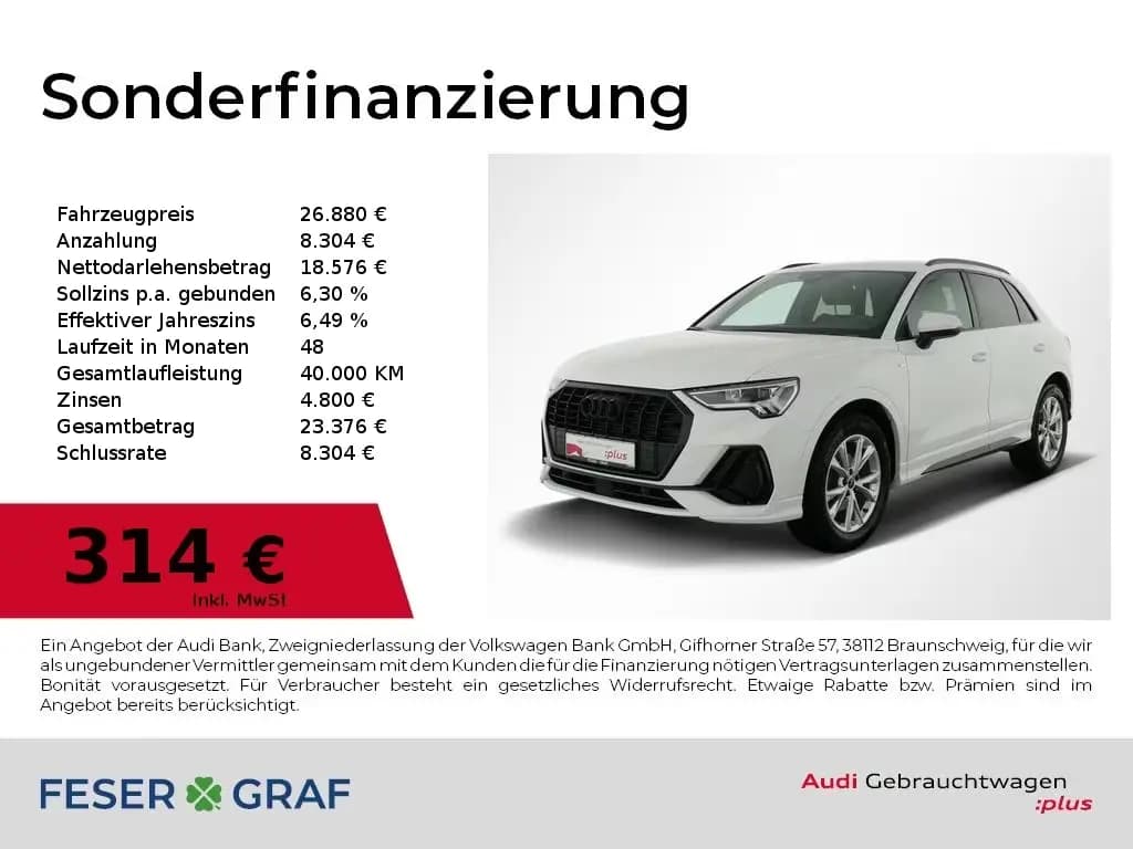 Main__Slider__Photo:Audi Q3 35 TFSI S tronic S Line Ext LED,Sportsitze 07/2023-0
