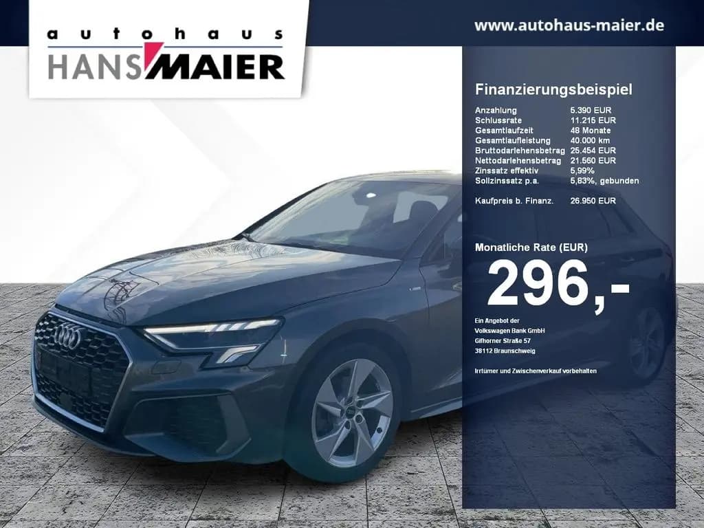 Main__Slider__Photo:Audi A3 Sportback TDI S line S tronic LED Kam 8fach 12/2022-0