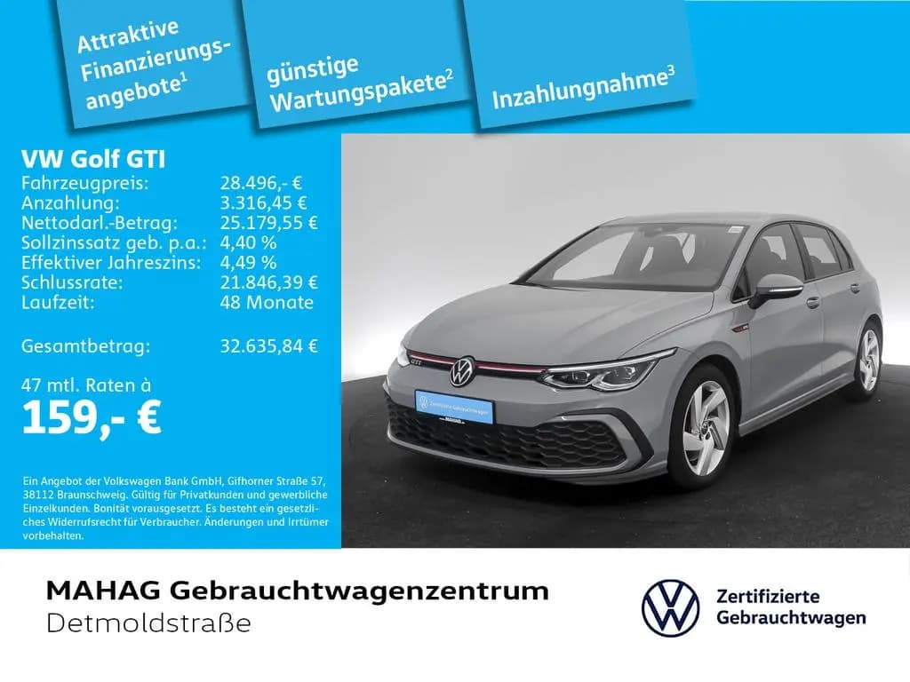 Main__Slider__Photo:Volkswagen Golf VIII GTI 2.0 TSI LED+Navi ParkPilot Standhz 02/2024-0