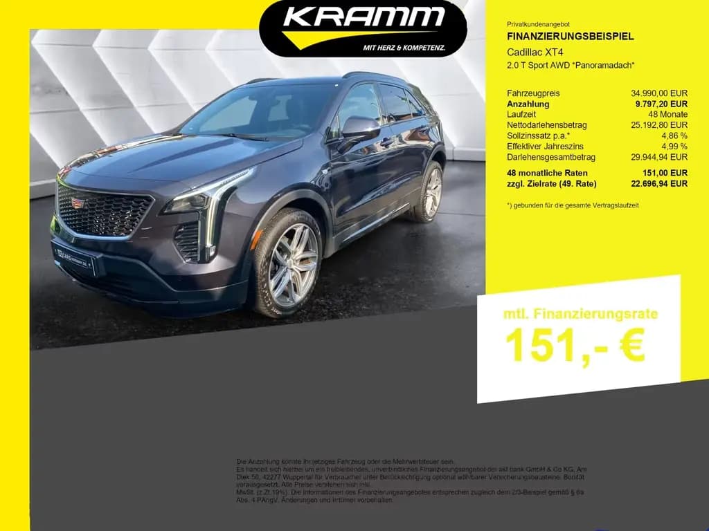 Main__Slider__Photo:Cadillac XT4 2.0 T Sport AWD *Panoramadach* 07/2022-0
