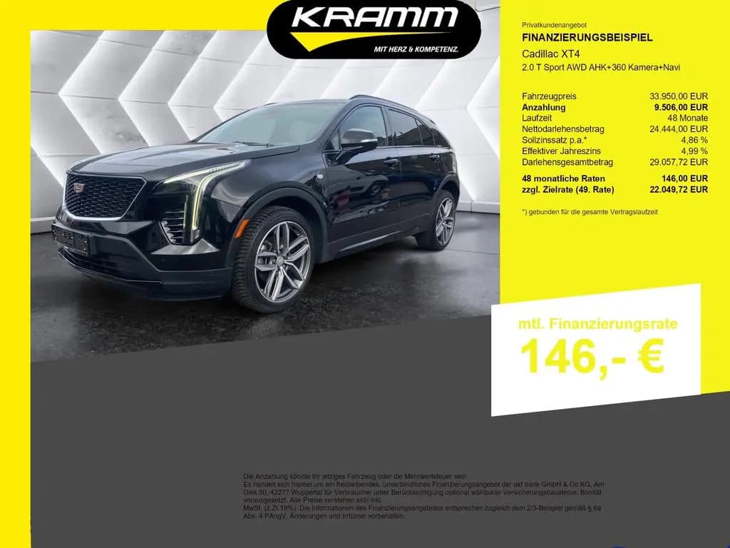 Main__Slider__Photo:Cadillac XT4 2.0 T Sport AWD AHK+360 Kamera+Navi 07/2023-0