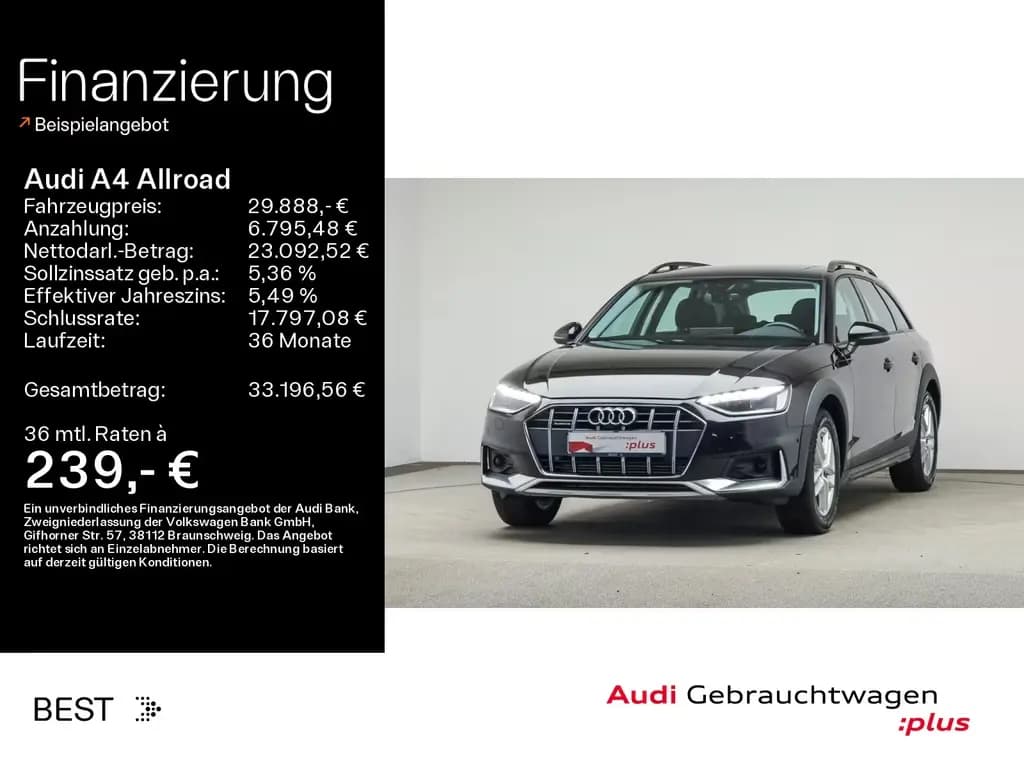 Main__Slider__Photo:Audi A4 Allroad qu. 45 TFSI Pano, Navi, Sound, Parken 11/2022-0