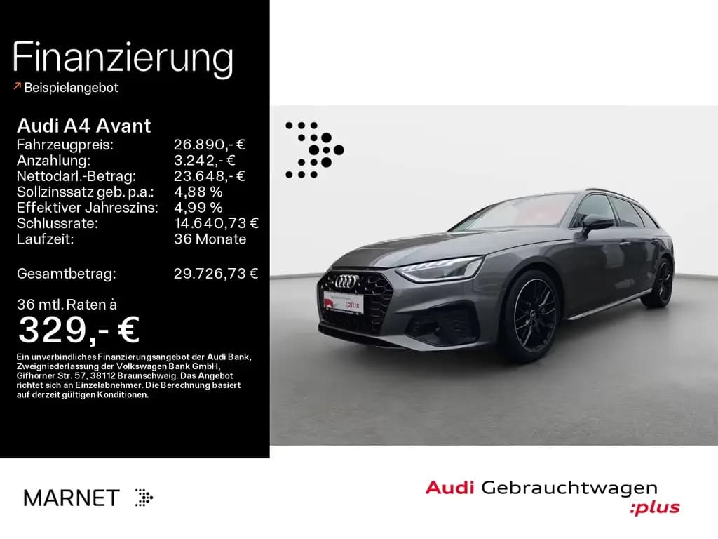 Main__Slider__Photo:Audi A4 Avant 40 TDI quattro S line*Navi*LED*Alu*PDC* 10/2021-0