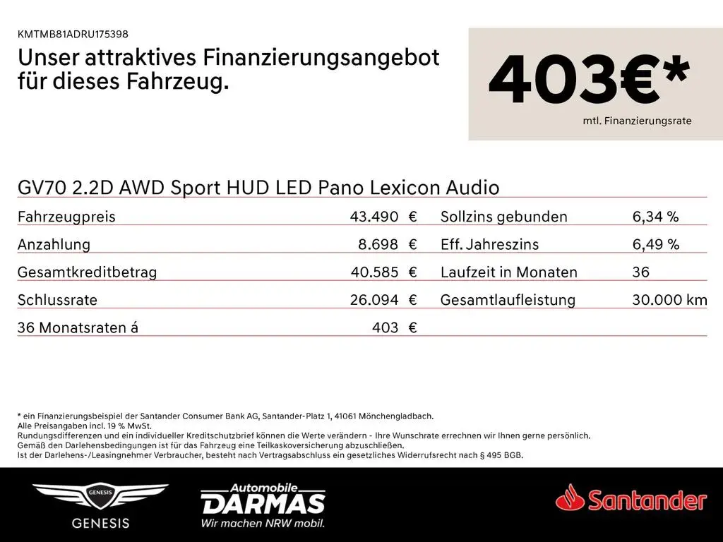 Main__Slider__Photo:Genesis GV70 2.2D AWD Sport HUD LED Pano Lexicon Audio 11/2024-1