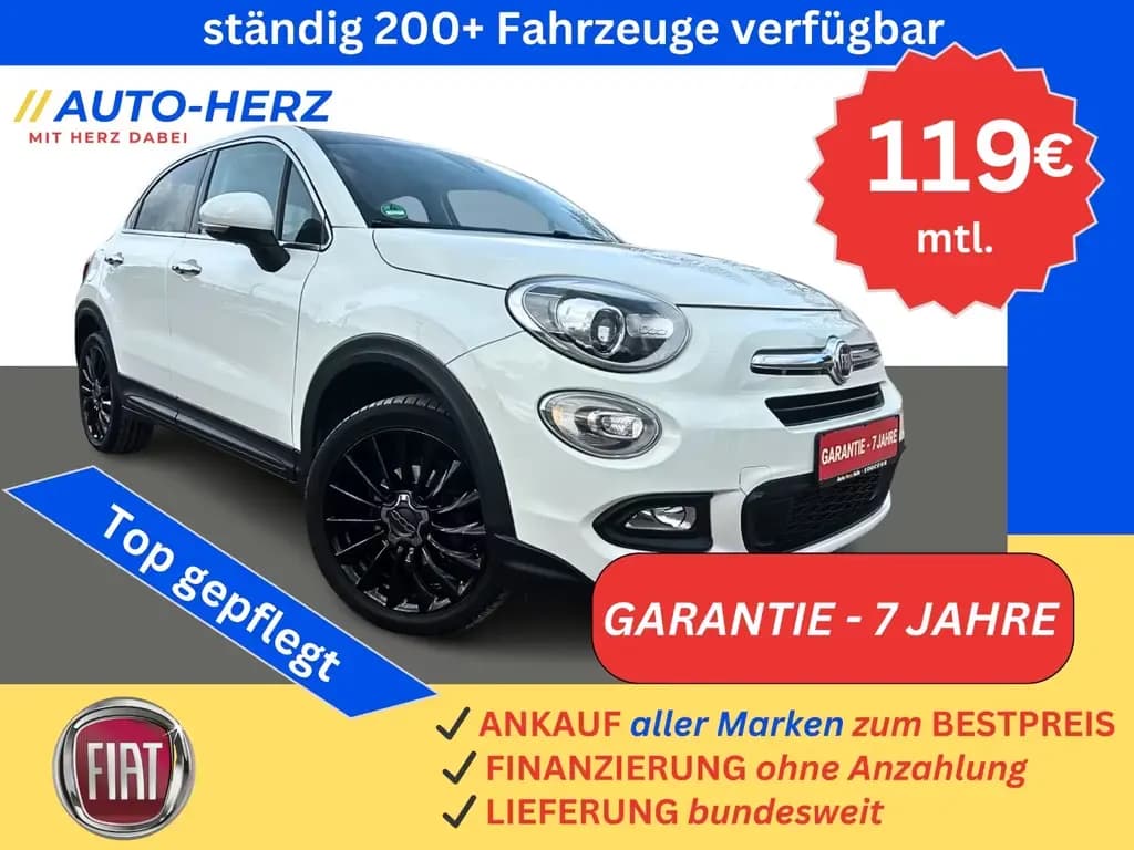 Main__Slider__Photo:Fiat 500X Lounge Leder+Xenon+PDC+Klimaaut+Sitz&Lenkhz 04/2017-0