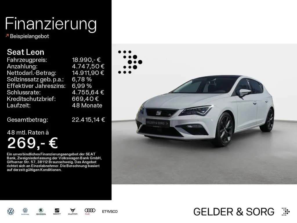 Main__Slider__Photo:Seat Leon 1.5 TSI FR LED*Navigation*Panoramadach 07/2019-0