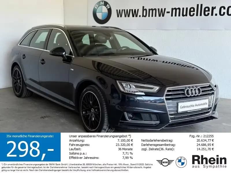 Main__Slider__Photo:Audi A4 Avant 2.0 S Line AHK/HUD/PANO/AKUST/4xSH/CAM 01/2018-0