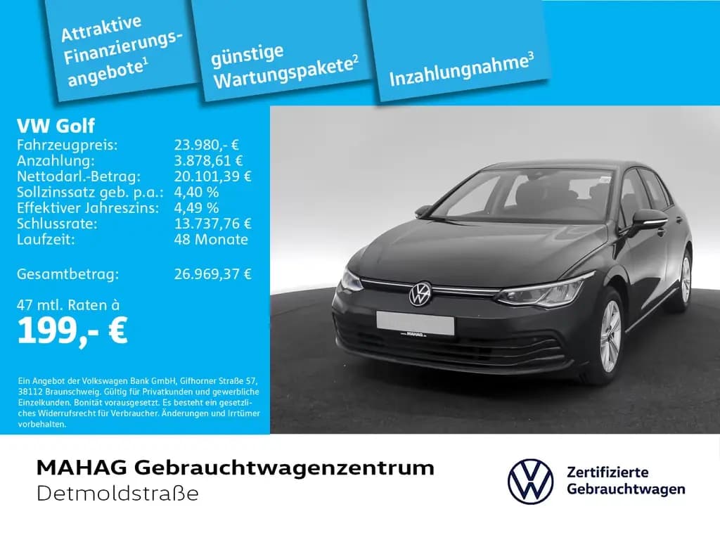 Main__Slider__Photo:Volkswagen Golf VIII Life 2.0 TDI LED Navi ParkPilot App DS 02/2023-0