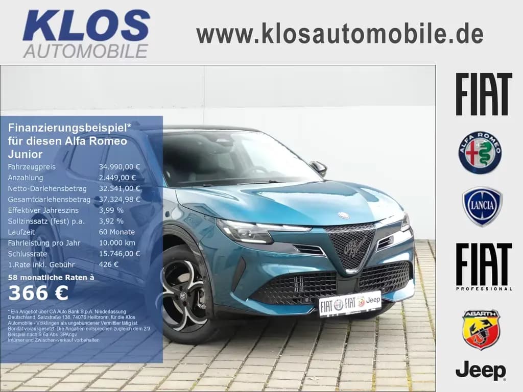 Main__Slider__Photo:Alfa Romeo Junior IBRIDA Q4 TI 1.2 VGT 145PS DCT6 SCHIEBEDA 05/2026-0