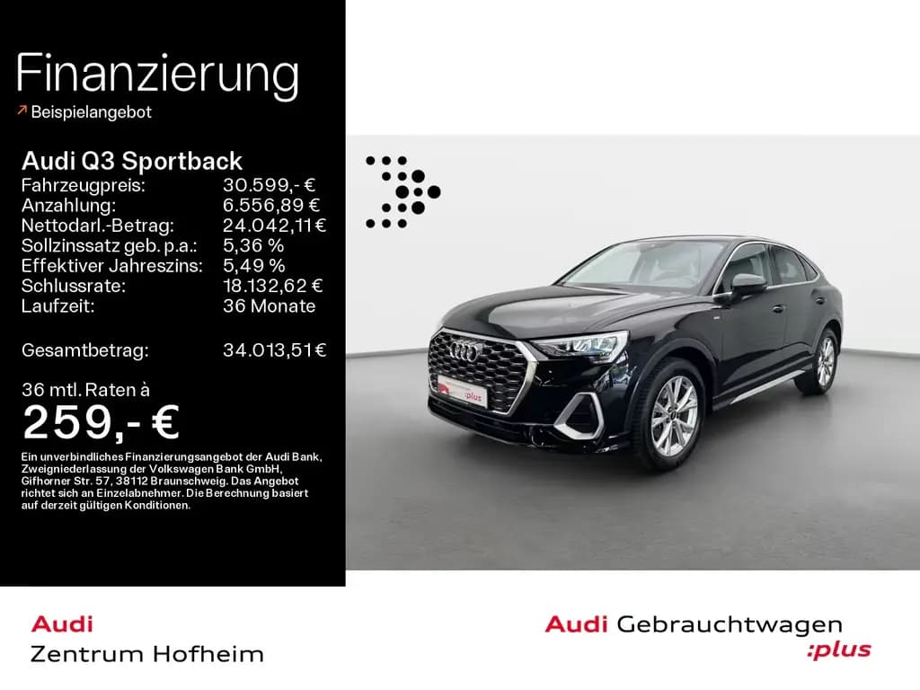Main__Slider__Photo:Audi Q3 Sportback 35 TDI S line S tro*LED*Virtual*Nav 03/2023-0