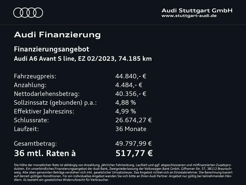 Main__Slider__Photo:Audi A6 Avant 50 TDI quattro S line Matrix LED Kamera 02/2023-1