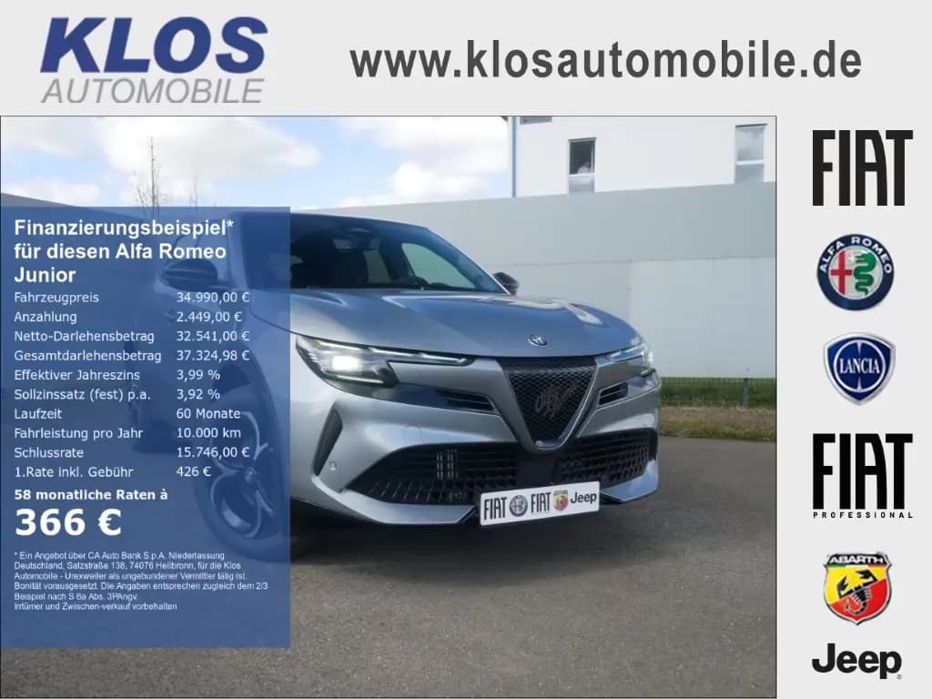 Main__Slider__Photo:Alfa Romeo Junior IBRIDA Q4 TI 1.2 VGT 145PS DCT6 SCHIEBEDA 05/2026-0
