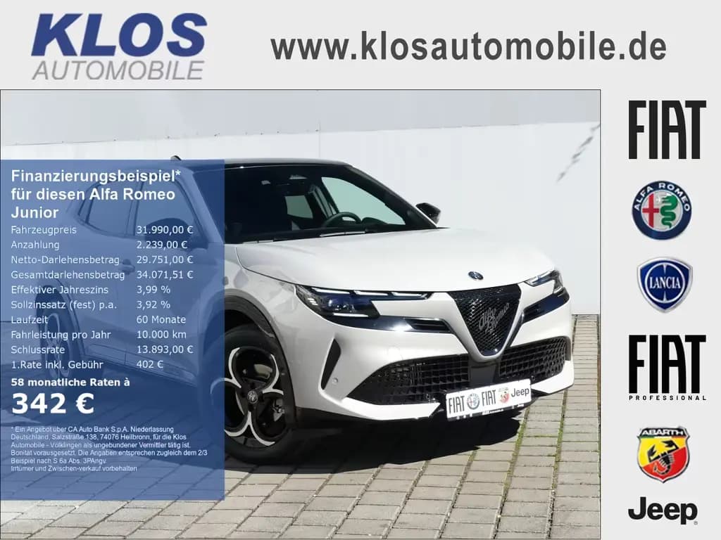Main__Slider__Photo:Alfa Romeo Junior IBRIDA TI 1.2 VGT 145PS DCT6 SCHIEBEDACH 05/2026-0