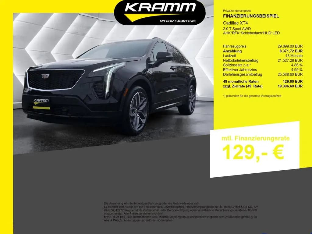 Main__Slider__Photo:Cadillac XT4 2.0 T Sport AWD AHK*RFK*Schiebedach*HUD*LED 12/2022-0