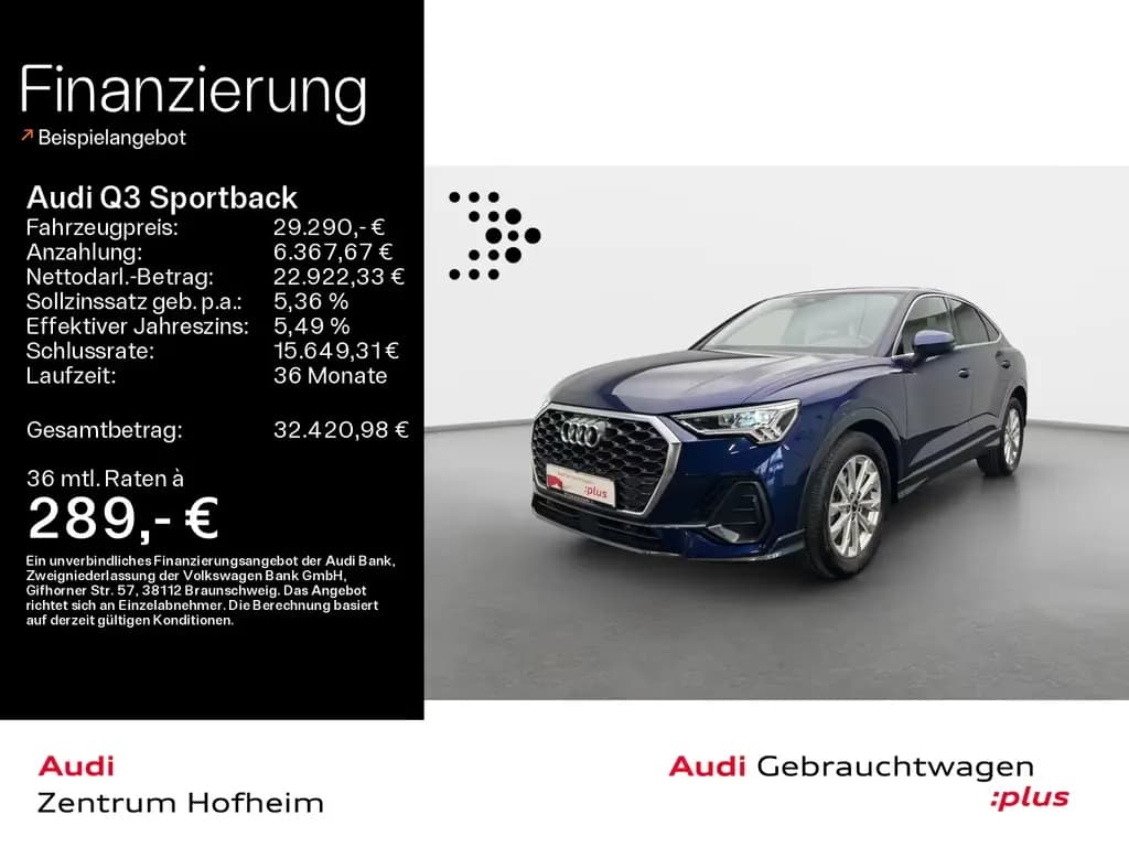 Main__Slider__Photo:Audi Q3 Sportback 35 TDI S tro*Sonos*LED*Virtual*Navi 01/2023-0