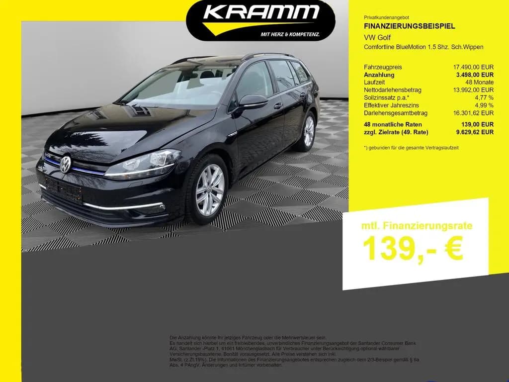 Main__Slider__Photo:Volkswagen Golf Comfortline BlueMotion 1.5 Shz. Sch.Wippen 01/2019-0