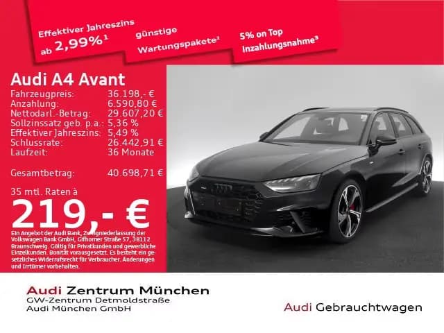 Main__Slider__Photo:Audi A4 Avant 45 TFSI qu. S tronic S line Pano/Matrix 12/2023-0
